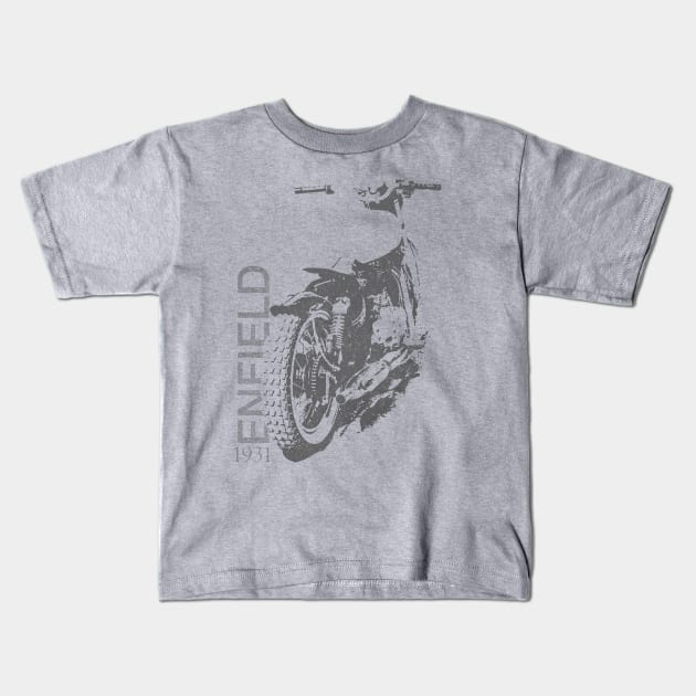 VINTAGE MOTORCYCLE ENFIELD 1931 Kids T-Shirt by HelloDisco